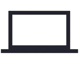 Symbol eines geöffnetes Laptops mit leerem weißem Bildschirm.