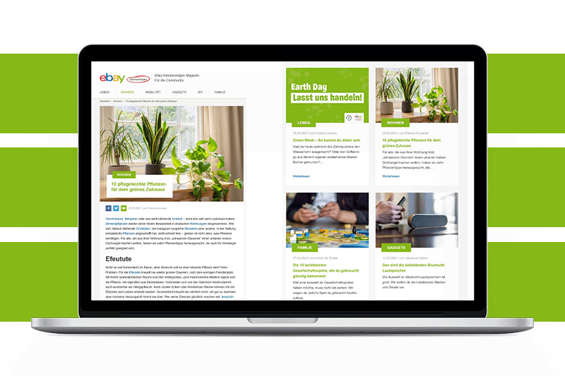 Ein Laptop, auf dem das eBay-Kleinanzeigen-Magazin geöffnet ist