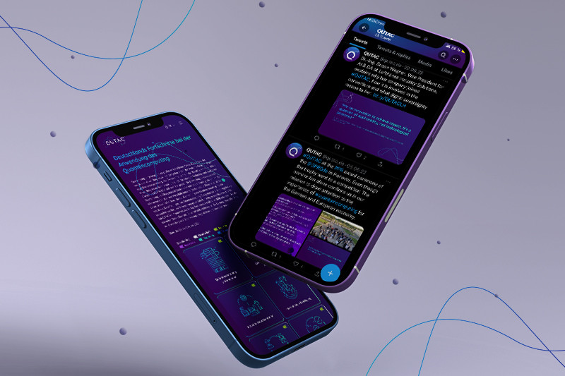 Smartphones mit geöffneter QUTAC-Website
